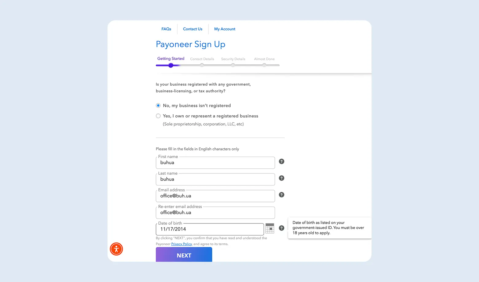 Jak zarejestrować Payoneer do wypłaty pieniędzy z Payoneer w Ukrainie