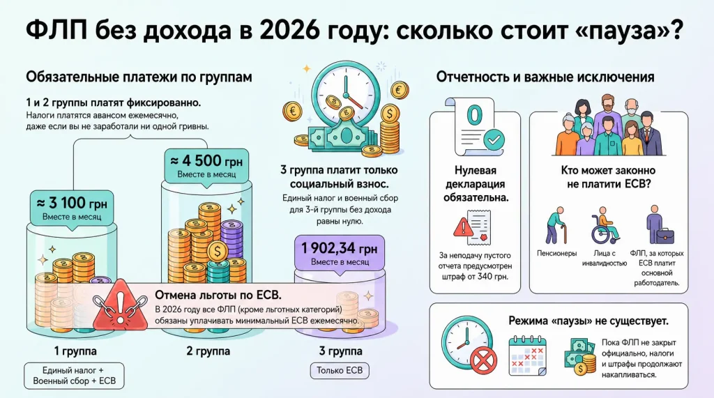 ФОП без дохода в 2026 году