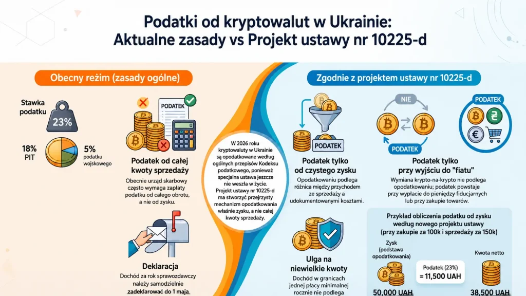 Podatki od kryptowalut na Ukrainie w 2026 r.