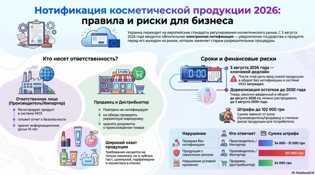 Нотификация косметической продукции в Украине в 2026 году.
