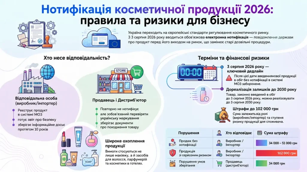 Нотифікація косметичної продукції в Україні у 2026 році.